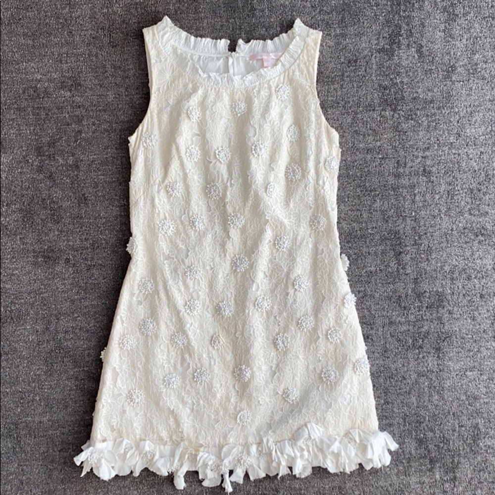 COPY - Rebecca Taylor white lace-over dress size 6